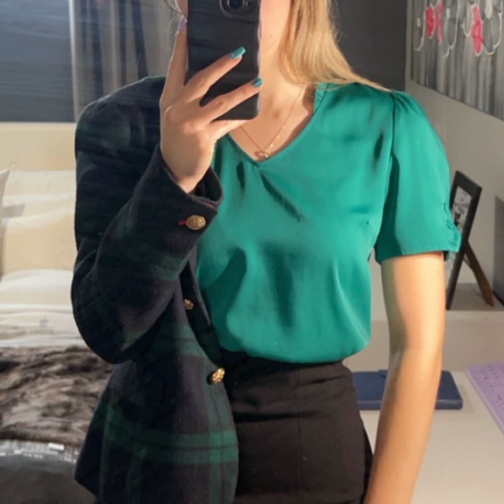 Women’s emerald green blouse